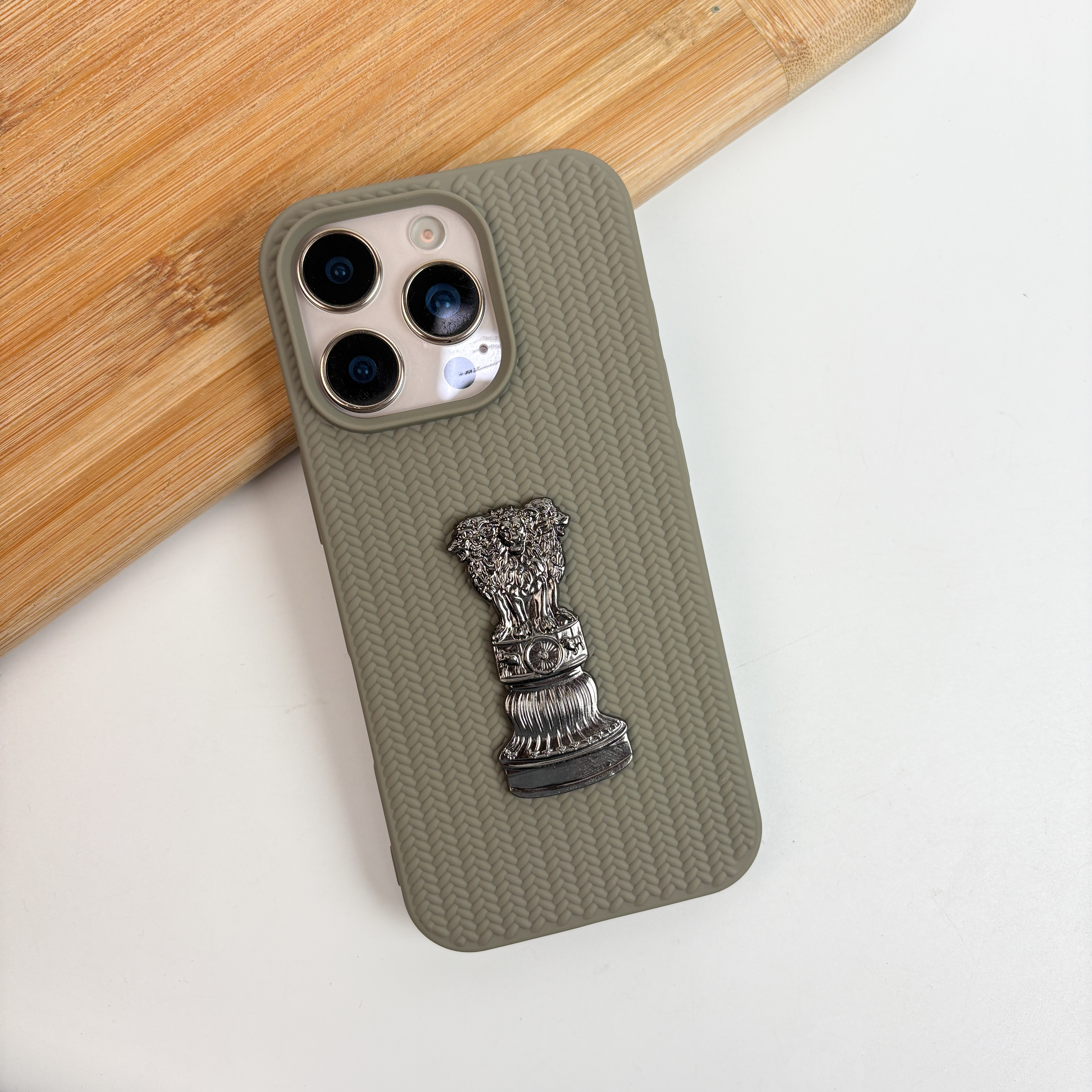 Ashok Stambh Woven Leather Case - iPhone