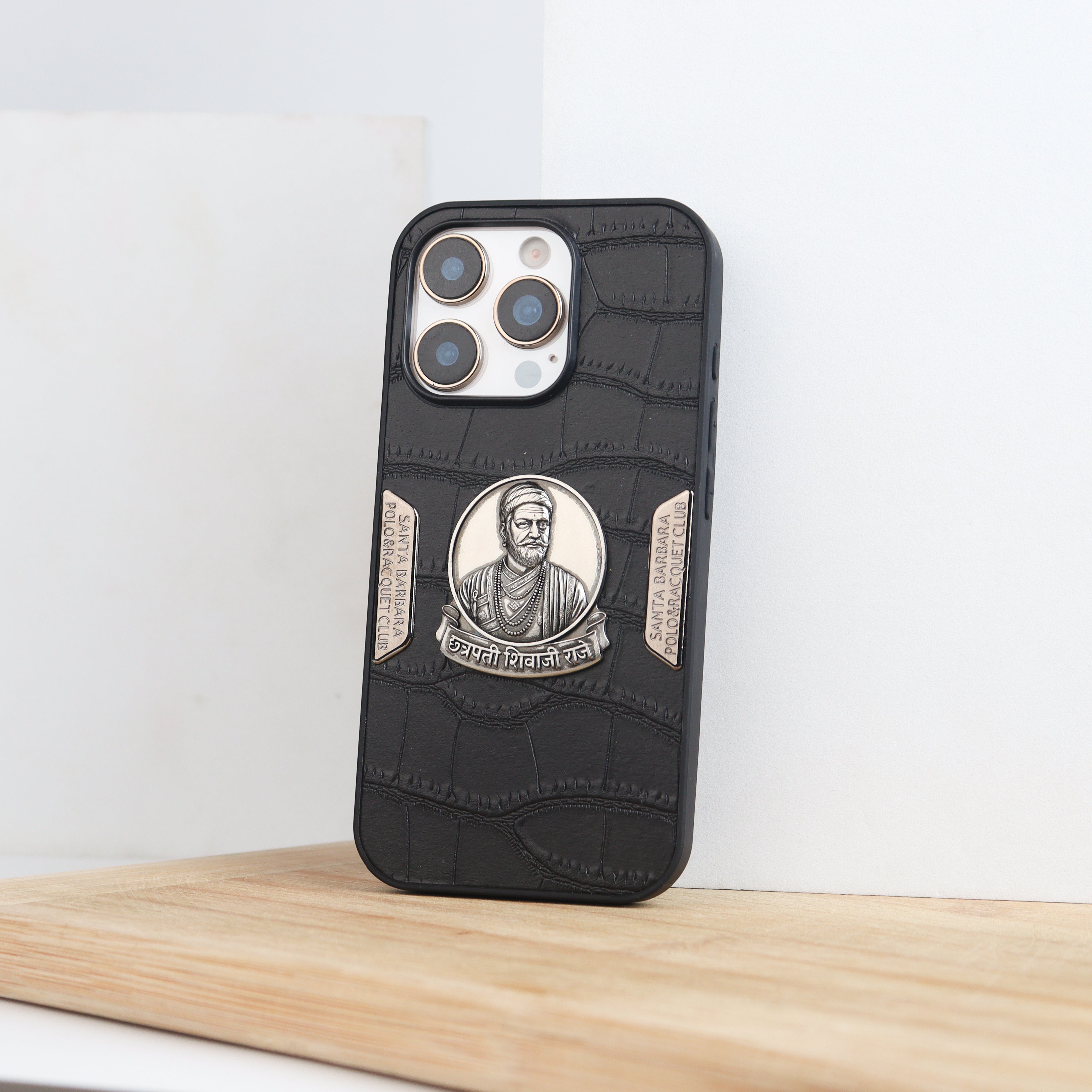 Chhatrapati Shivaji Textured Leather Case - iPhone