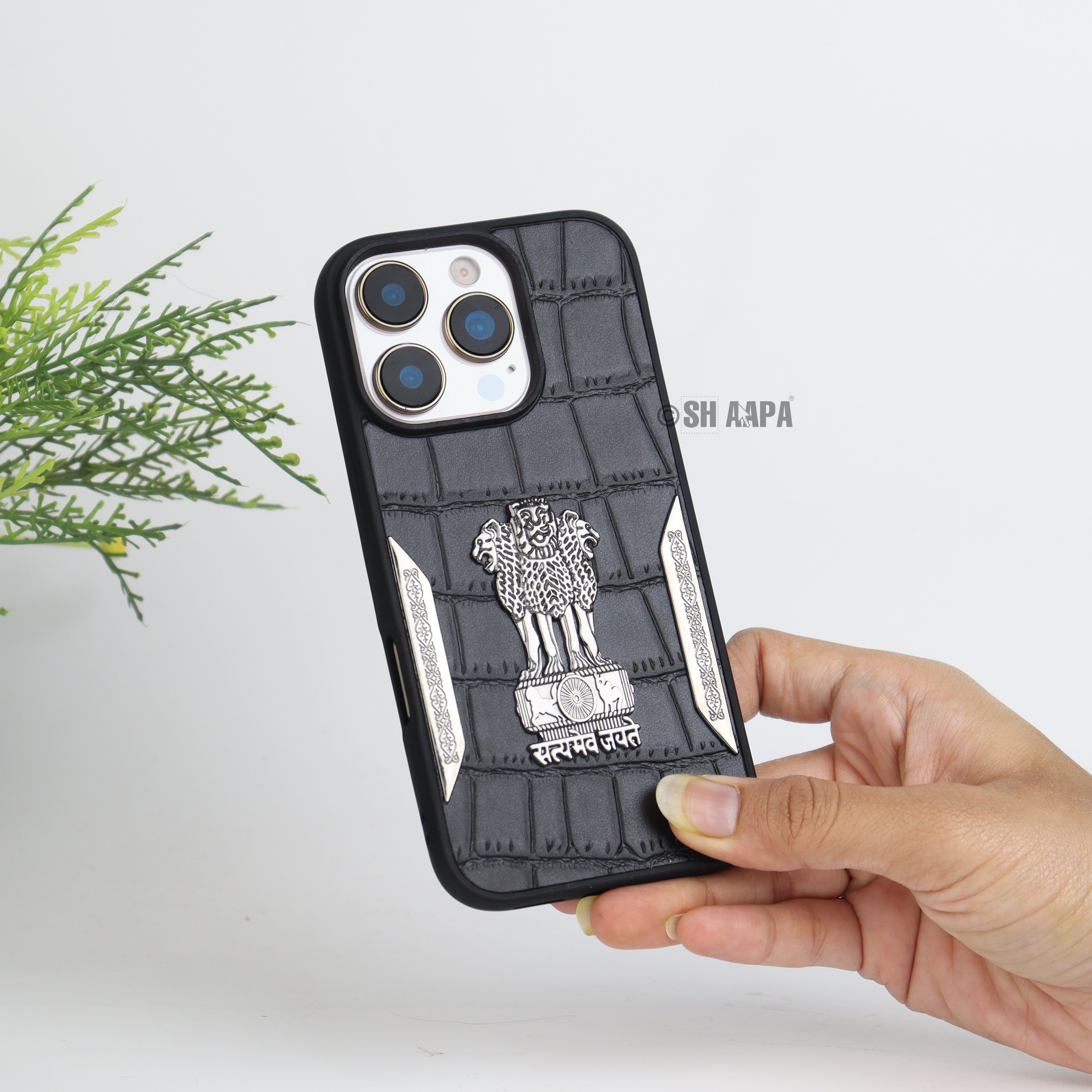 Satyamev Jayate Textured Leather Case - iPhone