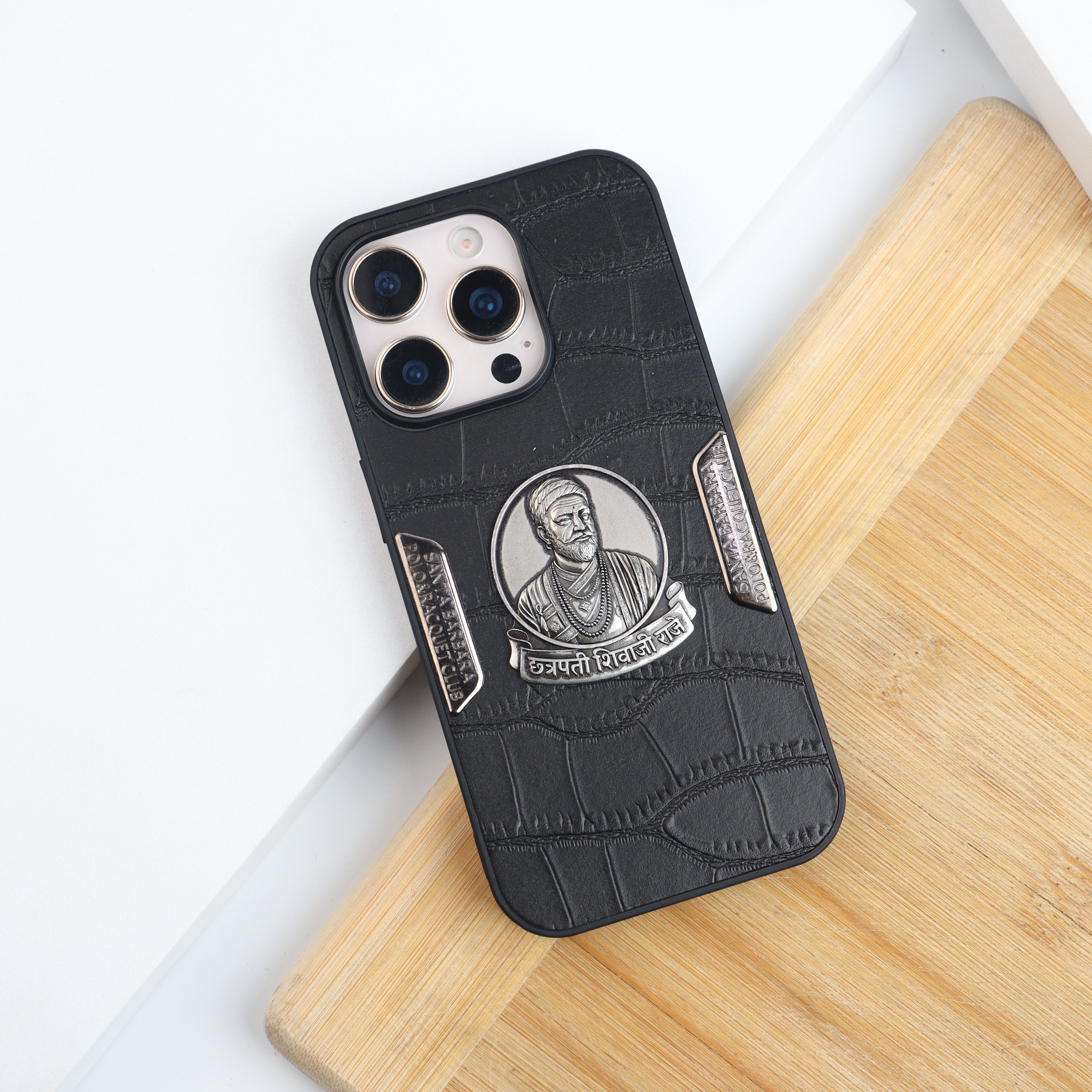 Chhatrapati Shivaji Textured Leather Case - iPhone