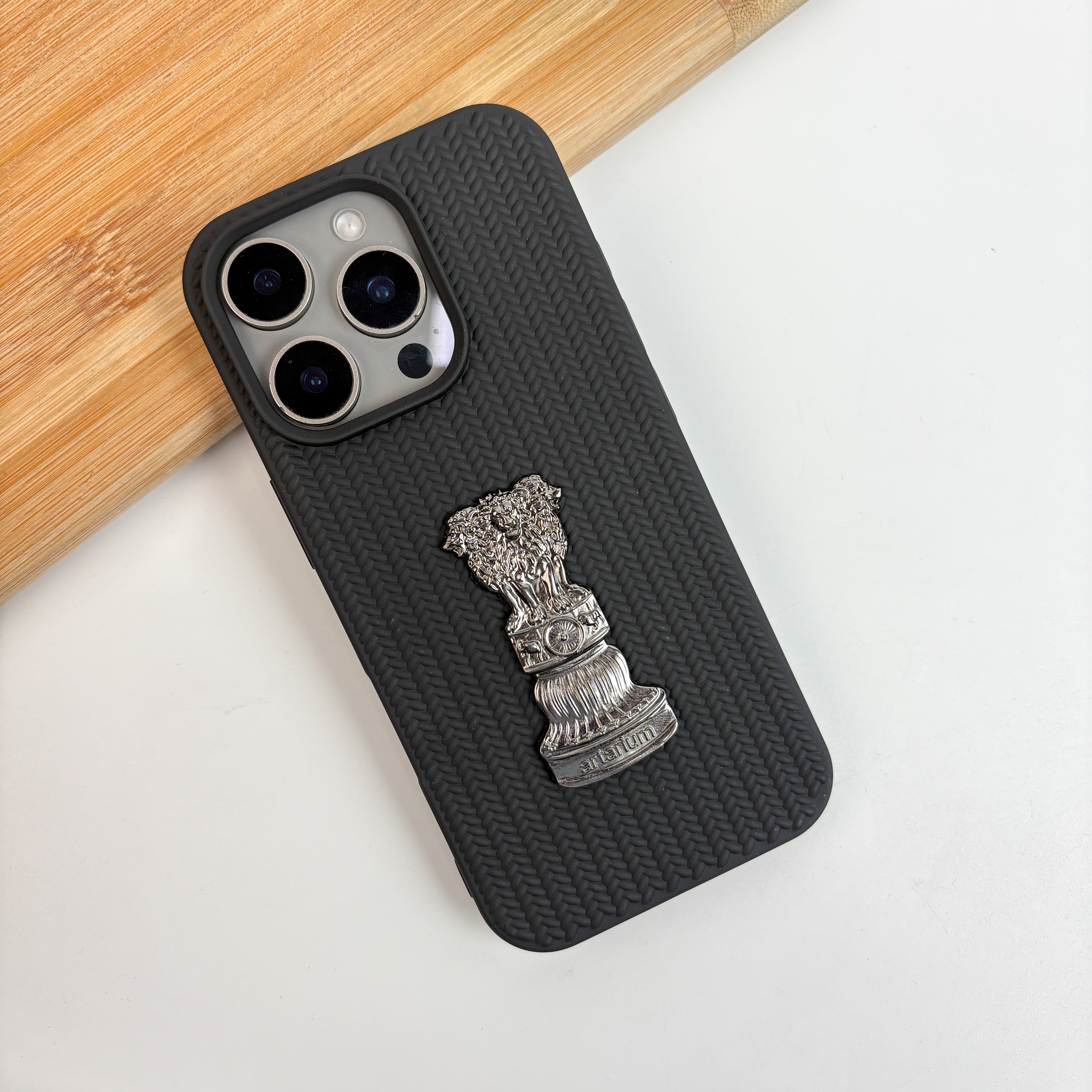 Ashok Stambh Woven Leather Case - iPhone