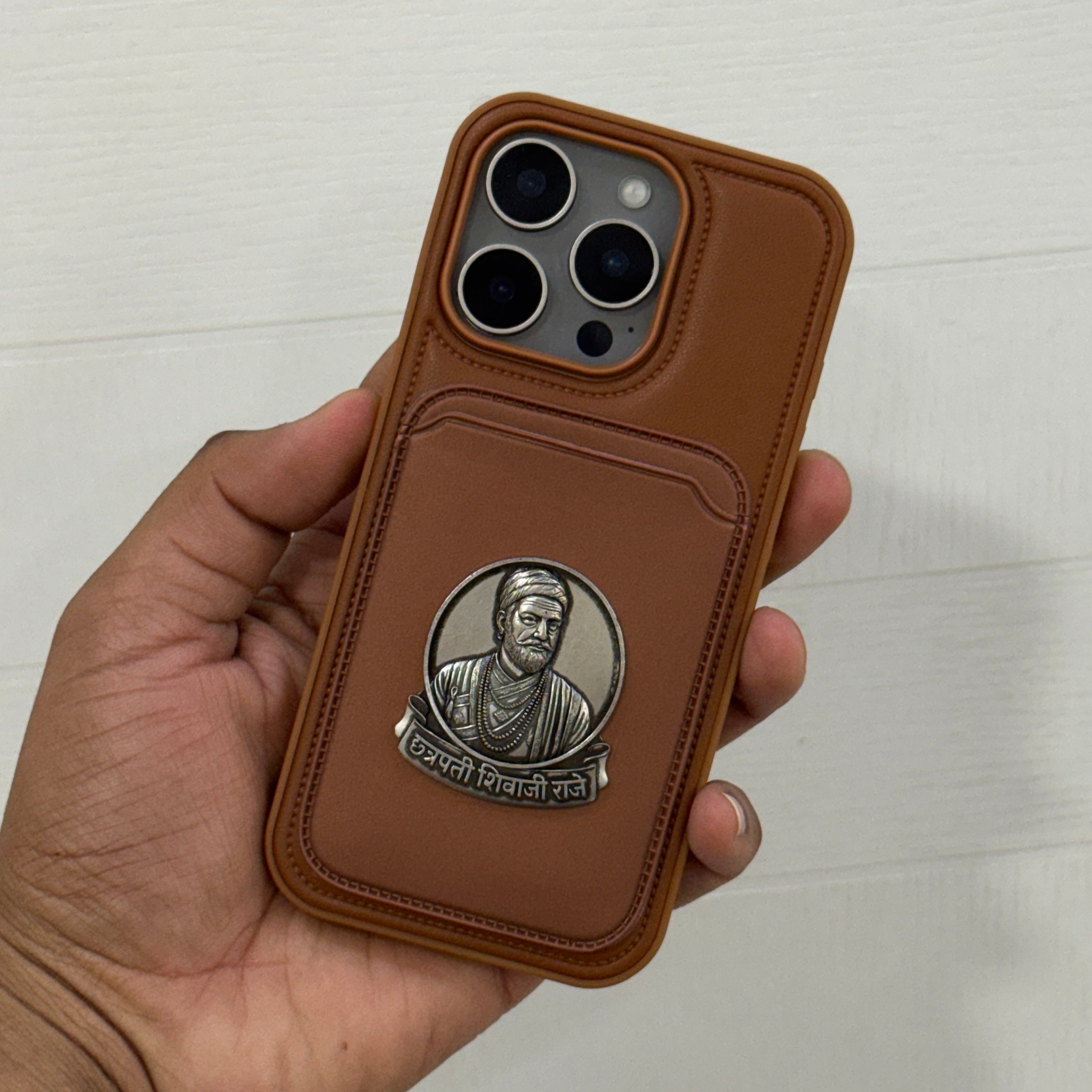 Chhatrapati Shivaji Vegan Leather Case With Wallet - iPhone